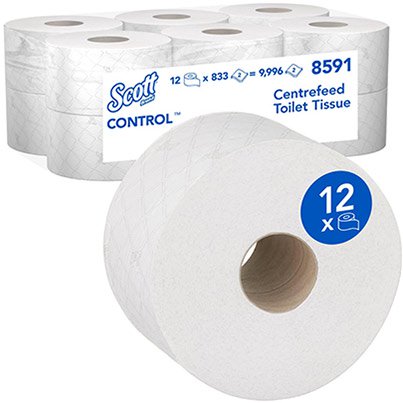 Scott Control Roll centrefeed toilet paper pack 12 KC 8591