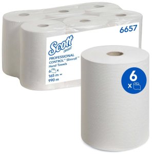 Scott Control Slimroll hand towel rolls White 6657 - 6 rolls
