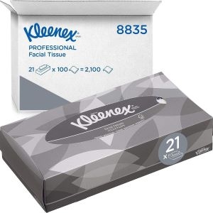 Kleenex Rectangular 2ply white facial tissues, 21x100 - 8835