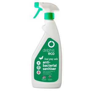Printed spray bottle for Delphis Eco antibacterial sanitiser