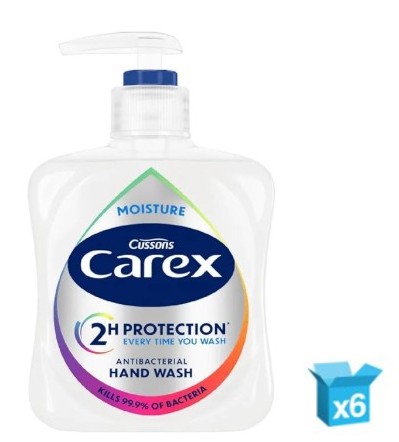 6 x Carex Moisture anti-bacterial handwash 250ml