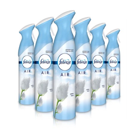 6 x Febreze Air aerosol 185ml Cotton Fresh