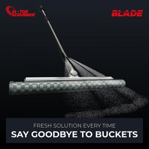 MotorScrubber Blade flat mopping system full kit - includes injection handle, Blade frame, Blade Scrub head