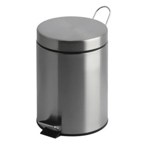 Pedal bin & plastic liner 3lt metal stainless steel