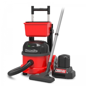 Numatic PBT-230 NX battery tub vacuum with swing caddy - 1 battery kit