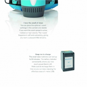 i-Team i-Move 2.5B ergonomic battery backpack vacuum - with batteries and charger