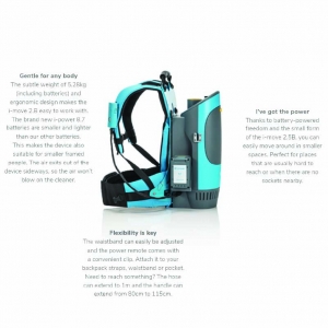 i-Team i-Move 2.5B ergonomic battery backpack vacuum - batteries not included