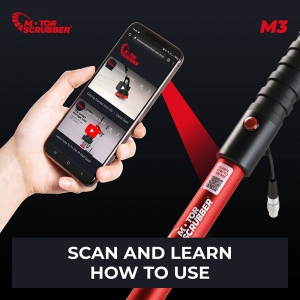 MotorScrubber M3 Kit (formerly MS2000) - original motorscrubber extension cleaning tool comes with charger, battery backpack, medium duty brush, pad holder (drive board) 1 each red, green, white pad, and microfibre pad