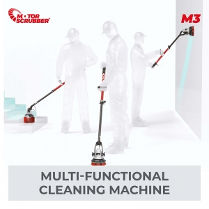 MotorScrubber M3 Kit (formerly MS2000) - original motorscrubber extension cleaning tool comes with charger, battery backpack, medium duty brush, pad holder (drive board) 1 each red, green, white pad, and microfibre pad