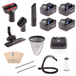 Pacvac Lightweight battery Superpro go - with charger and 4 batteries
