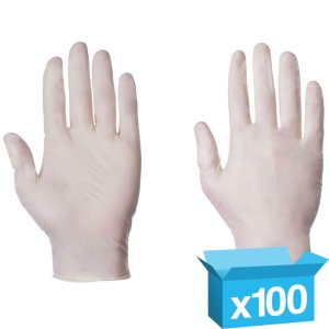 Latex powdered disp gloves Small