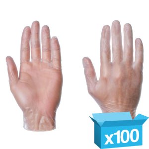 Clear Vinyl powder free disp gloves Extra-Large