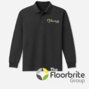 Floorbrite embroidered Long Sleeve Polo Shirt Graphite Large