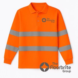 Long sleeve Orange Hivis Polo XLarge - Floorbrite heatseal logo