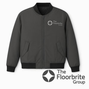 Grey Bomber Jacket XL - Floorbrite embroidered logo