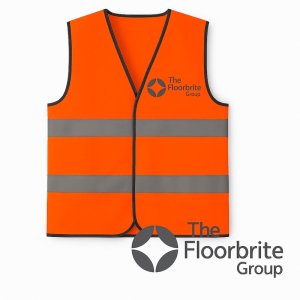 Orange Hivis Vest L - Floorbrite heatseal logo