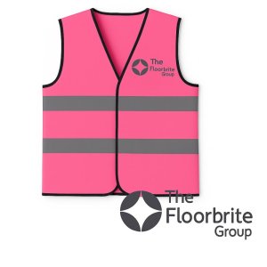 Pink Hivis Vest XL - Floorbrite heatseal logo