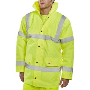 Yellow Hi-Vis Jacket, quilted with hood Small